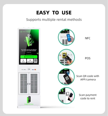 Touch Screen Advertising 24-72 Mobile Phone Power Banke Station 6000mah/8000mAh Outdoor Shared Fast Charging Vending Machine