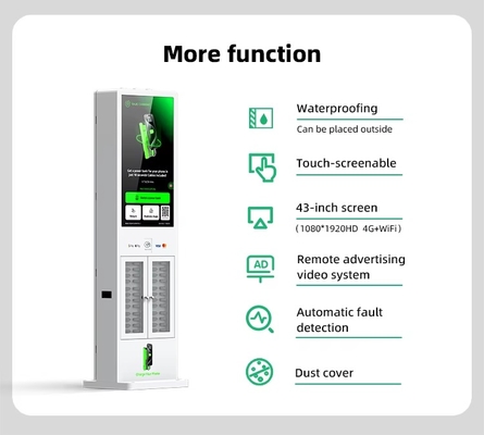 Touch Screen Advertising 24-72 Mobile Phone Power Banke Station 6000mah/8000mAh Outdoor Shared Fast Charging Vending Machine