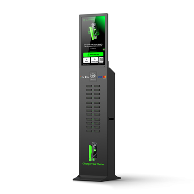 24slots High Capacity 23.8inch Portable Power Station Display Restaurant Cell Phone Charging Vending Machine UK Plug Rental