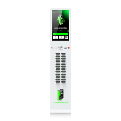 24slots High Capacity 23.8inch Portable Power Station Display Restaurant Cell Phone Charging Vending Machine UK Plug Rental