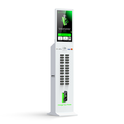 24slots High Capacity 23.8inch Portable Power Station Display Restaurant Cell Phone Charging Vending Machine UK Plug Rental