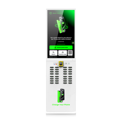 High-Capacity 32 Slots Touch Screen Portable Cell Phone Charging Station 180W Power LI-Polymer Battery Fast Charging USB Rental