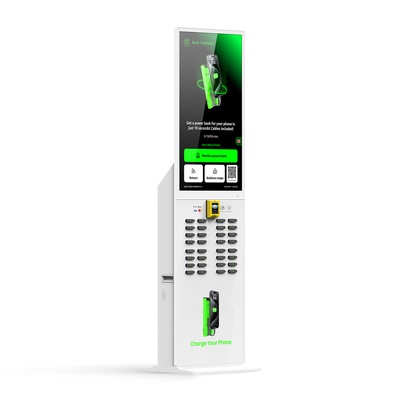 High-Capacity 32 Slots Touch Screen Portable Cell Phone Charging Station 180W Power LI-Polymer Battery Fast Charging USB Rental