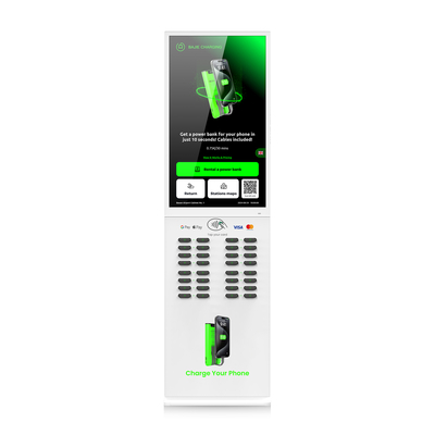 32-Slot High-Capacity Touch Screen Cell Phone Charging Station 180W Power LI-Polymer Battery Fast Charging Cable Plug Included