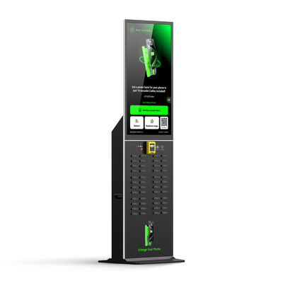 48 Slots Portable Public Phone Charging Station 43-Inch LED Touch Screen Fast Charging USB Port Micro Rental Power Bank