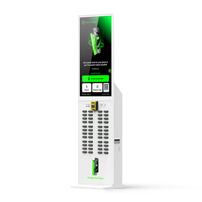 48 Slots Portable Public Phone Charging Station 43-Inch LED Touch Screen Fast Charging USB Port Micro Rental Power Bank