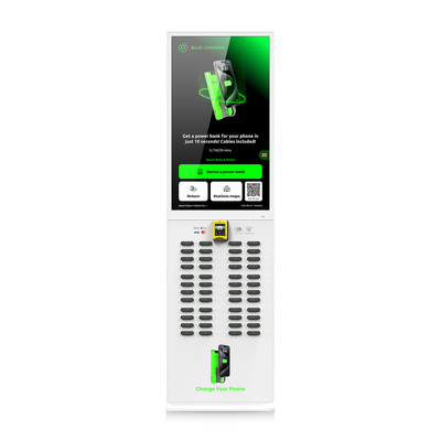 48 Slots Portable Public Phone Charging Station 43-Inch LED Touch Screen Fast Charging USB Port Micro Rental Power Bank