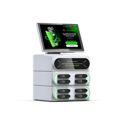 8 Slots  Phone Charging Locker an Embedded POS Stackable Station with Screen Powerbank Charging Station Shared Power Banks